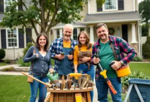 Family performing DIY home maintenance in Indianapolis