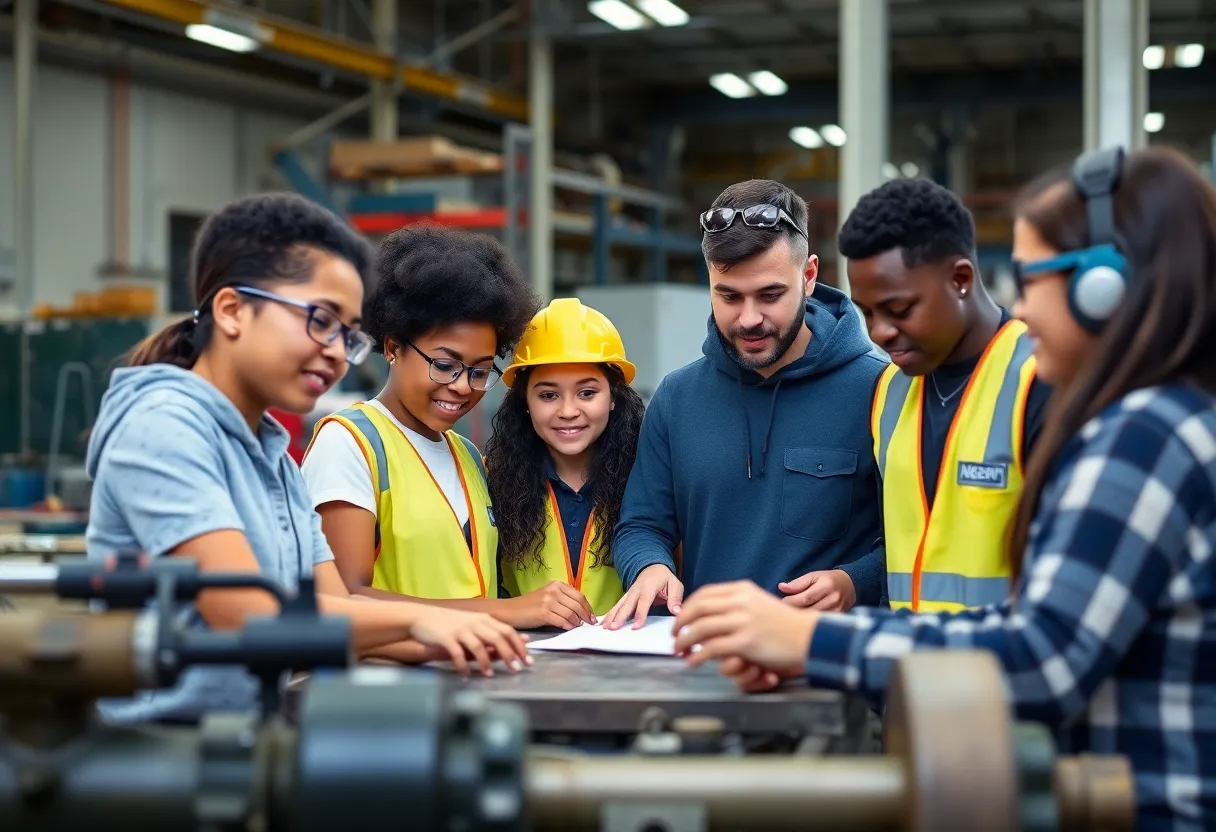 High school students participating in a career apprenticeship program.