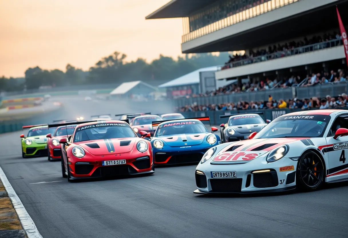 Cars racing at Indianapolis 8 Hour event