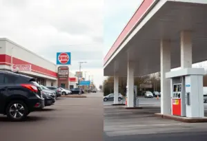 A visuals representation of rising car loan costs alongside decreasing gas prices in Indianapolis.