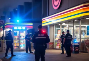 Police investigating outside a CVS Pharmacy after a shooting incident in Indianapolis
