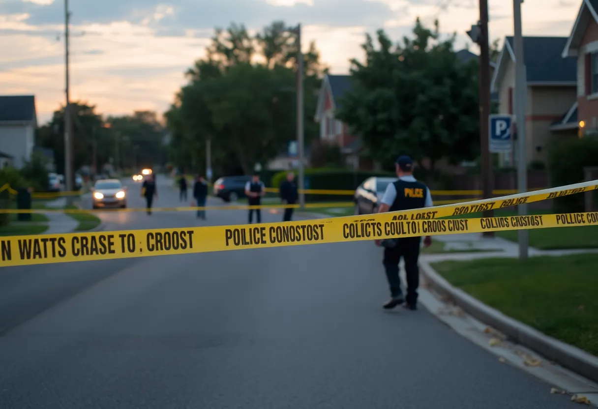 Police investigating a shooting scene on a residential street in Indianapolis