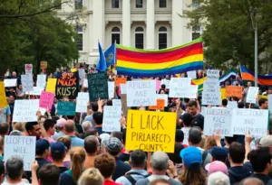 Crowd at No Kings Day protest in Indianapolis
