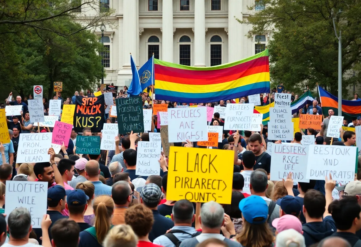 Crowd at No Kings Day protest in Indianapolis