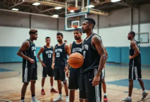 Sacramento Kings team practicing strategy