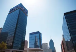 Construction progress of the Signia by Hilton hotel in Indianapolis