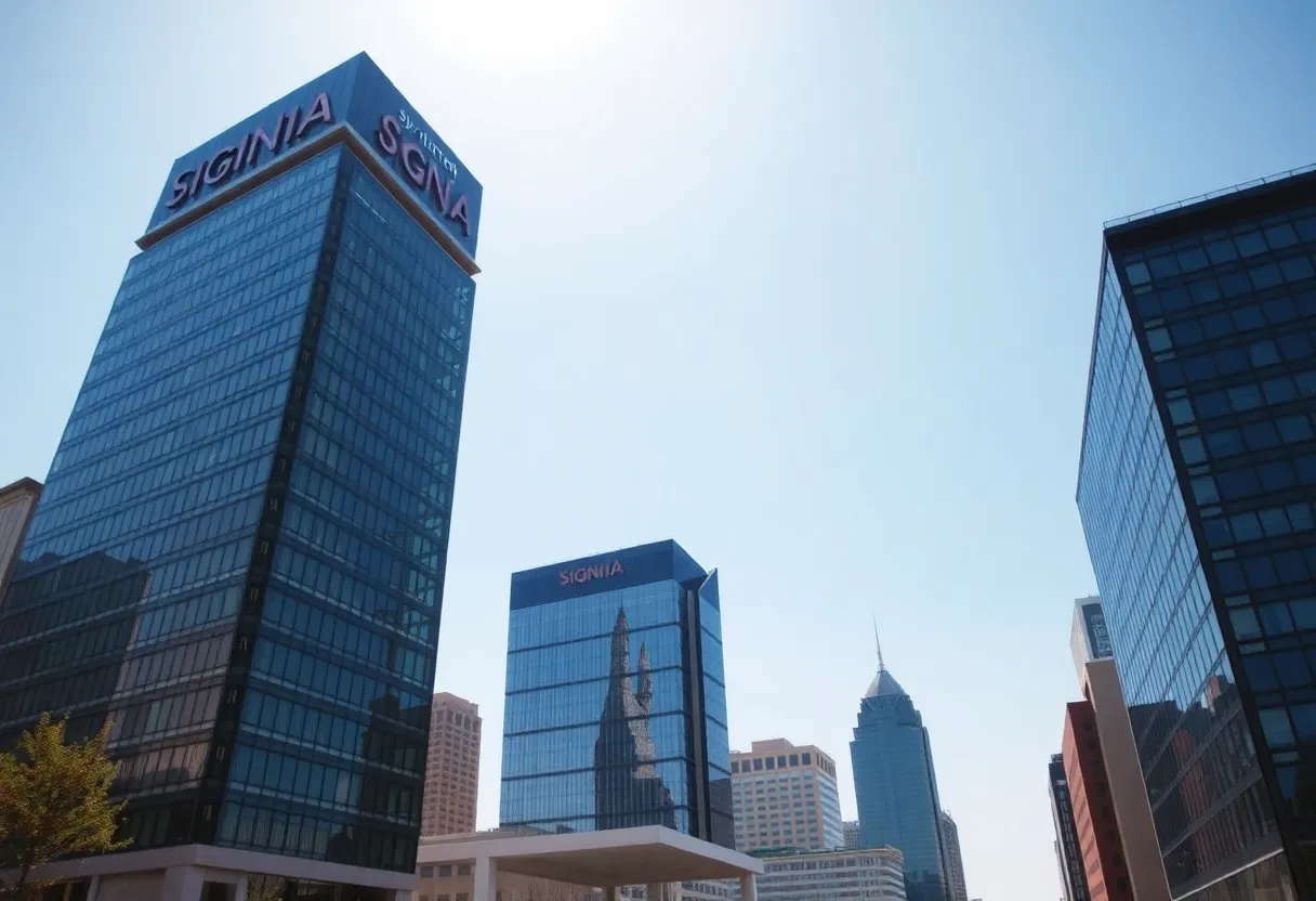 Construction progress of the Signia by Hilton hotel in Indianapolis