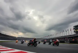 Racing scene at Indianapolis Motor Speedway during 8 Hour Race