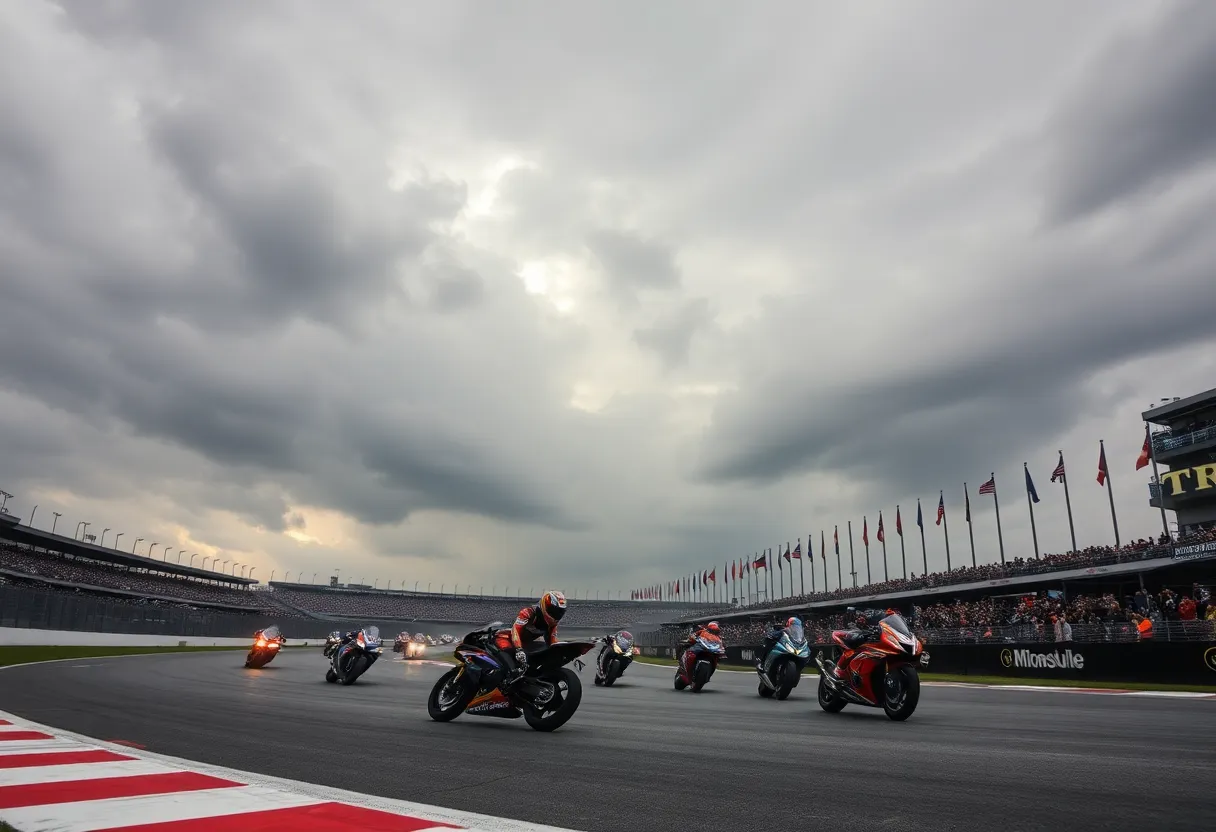 Racing scene at Indianapolis Motor Speedway during 8 Hour Race