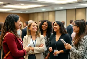 Women entrepreneurs networking at an event in Indianapolis
