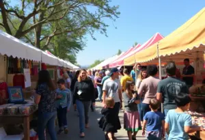 Families enjoy activities at ADEC's Craft Bazaar, featuring local artisans and crafts.