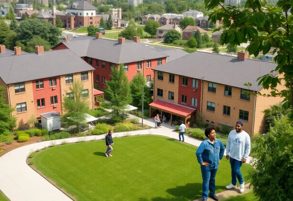 A new affordable housing project in a community setting