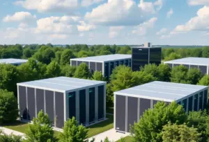 Conceptual view of Amazon data center expansion in Northern Indiana