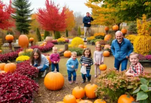 Families enjoying garden events in Indianapolis during autumn.