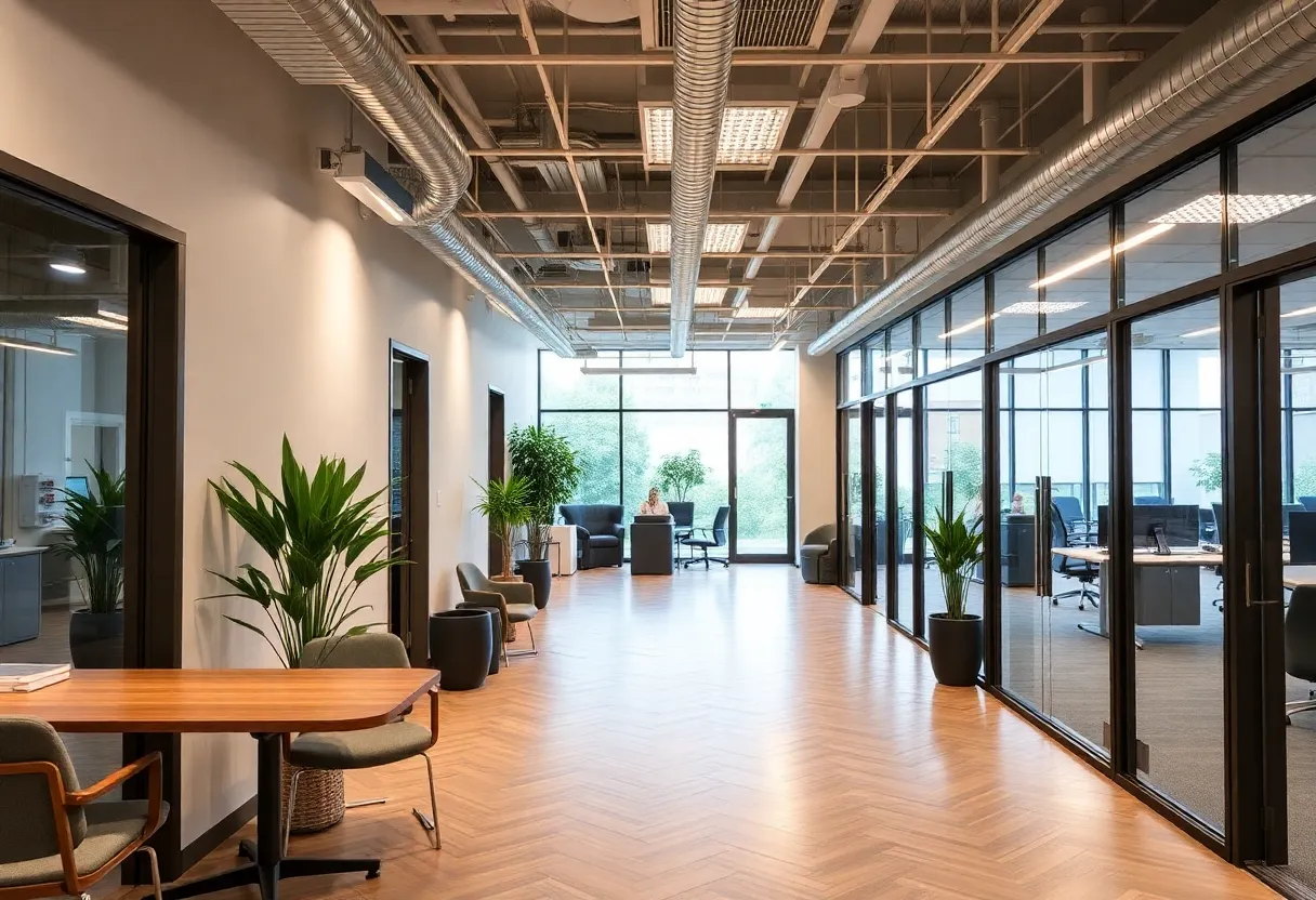 Renovated office space of Barr Team, LLC showcasing improvements.