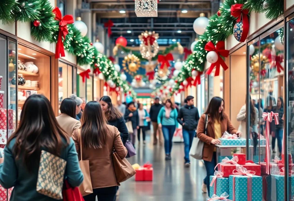 Shoppers exploring holiday deals during Black Friday
