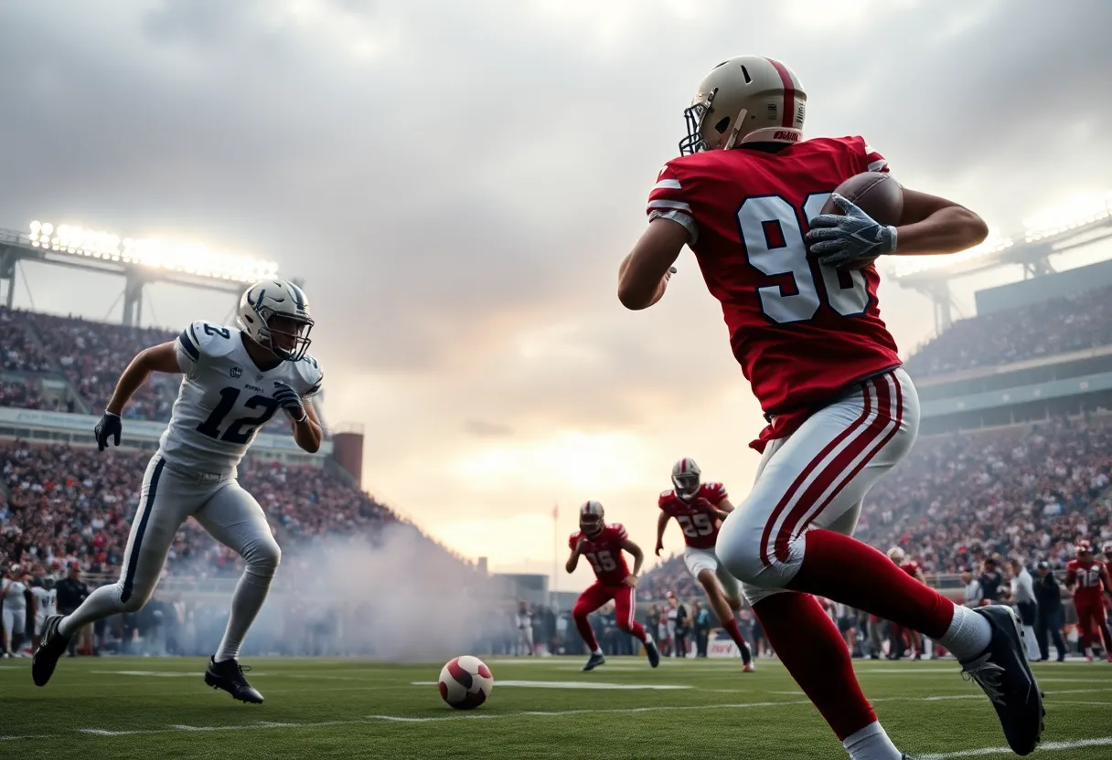 Kansas City Chiefs players celebrating after winning in overtime against the Indianapolis Colts.