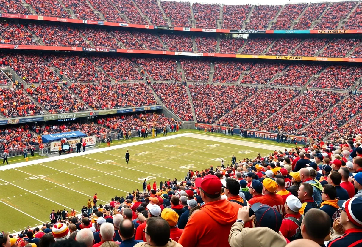 Dallas Cowboys football game on Thanksgiving Day with fans cheering.