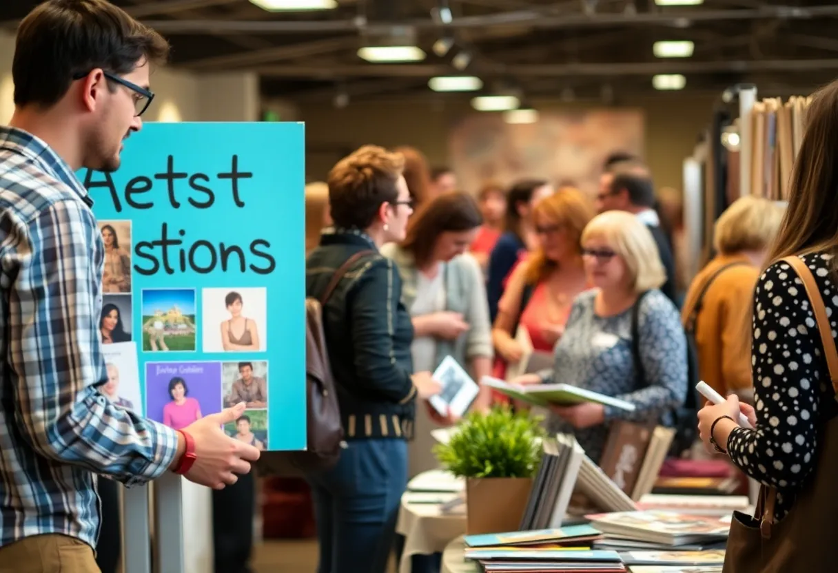 Participants showcasing creative works at the Creative Economy Summit in New Albany