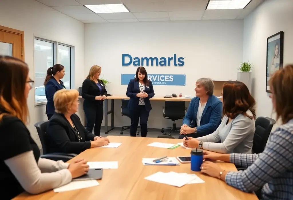 Damar Services professionals collaborating in an office setting