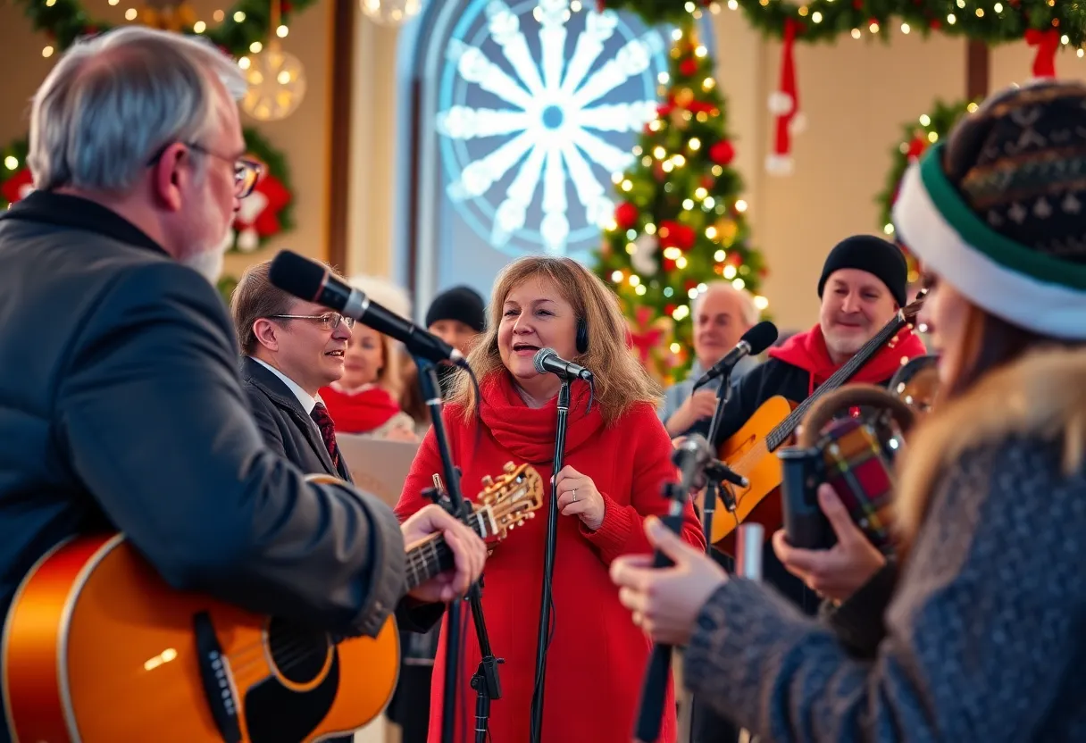 Concert scene during Frank Sinatra Christmas Special.