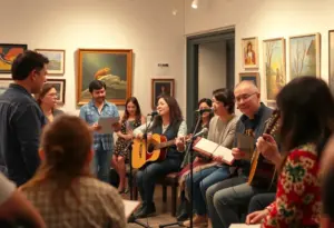 Artists performing at Friendsgiving Open Mic at Phiri Art Gallery.