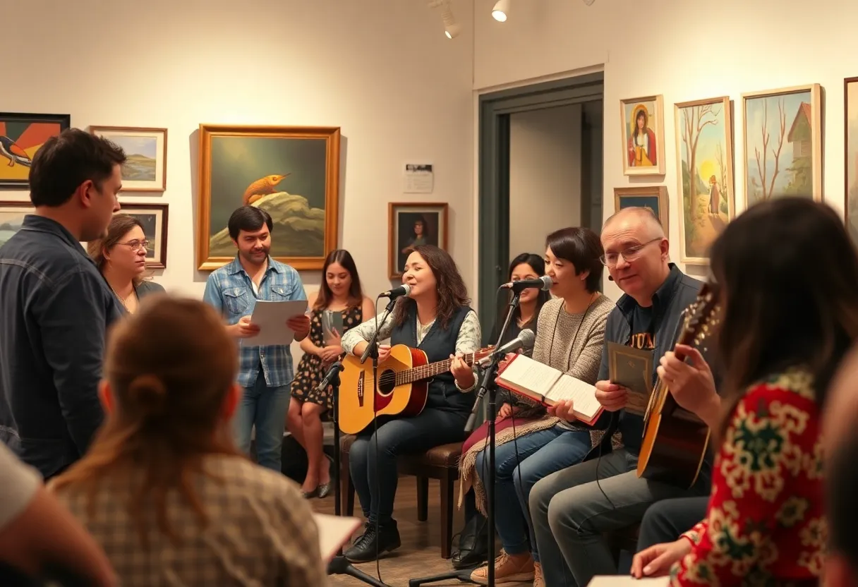 Artists performing at Friendsgiving Open Mic at Phiri Art Gallery.