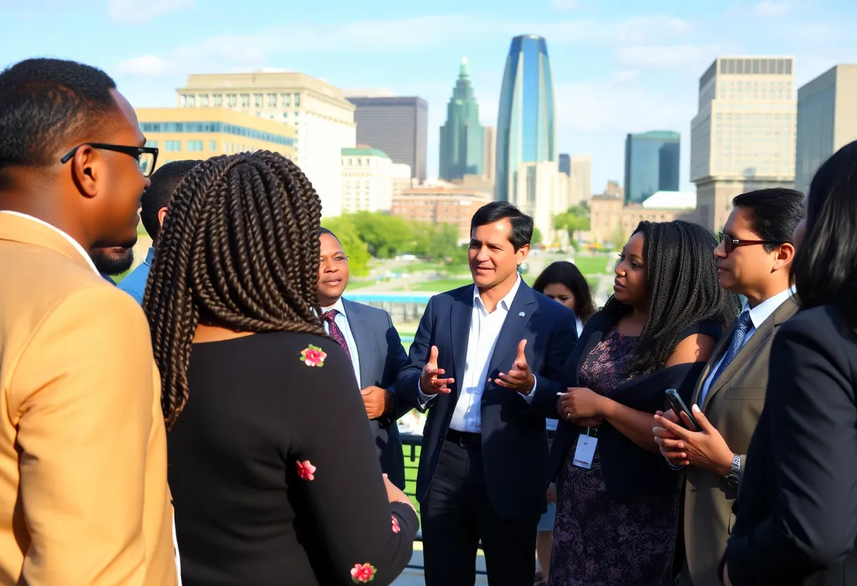 Community leaders engaging in discussion at an IBJ Media event in Indianapolis