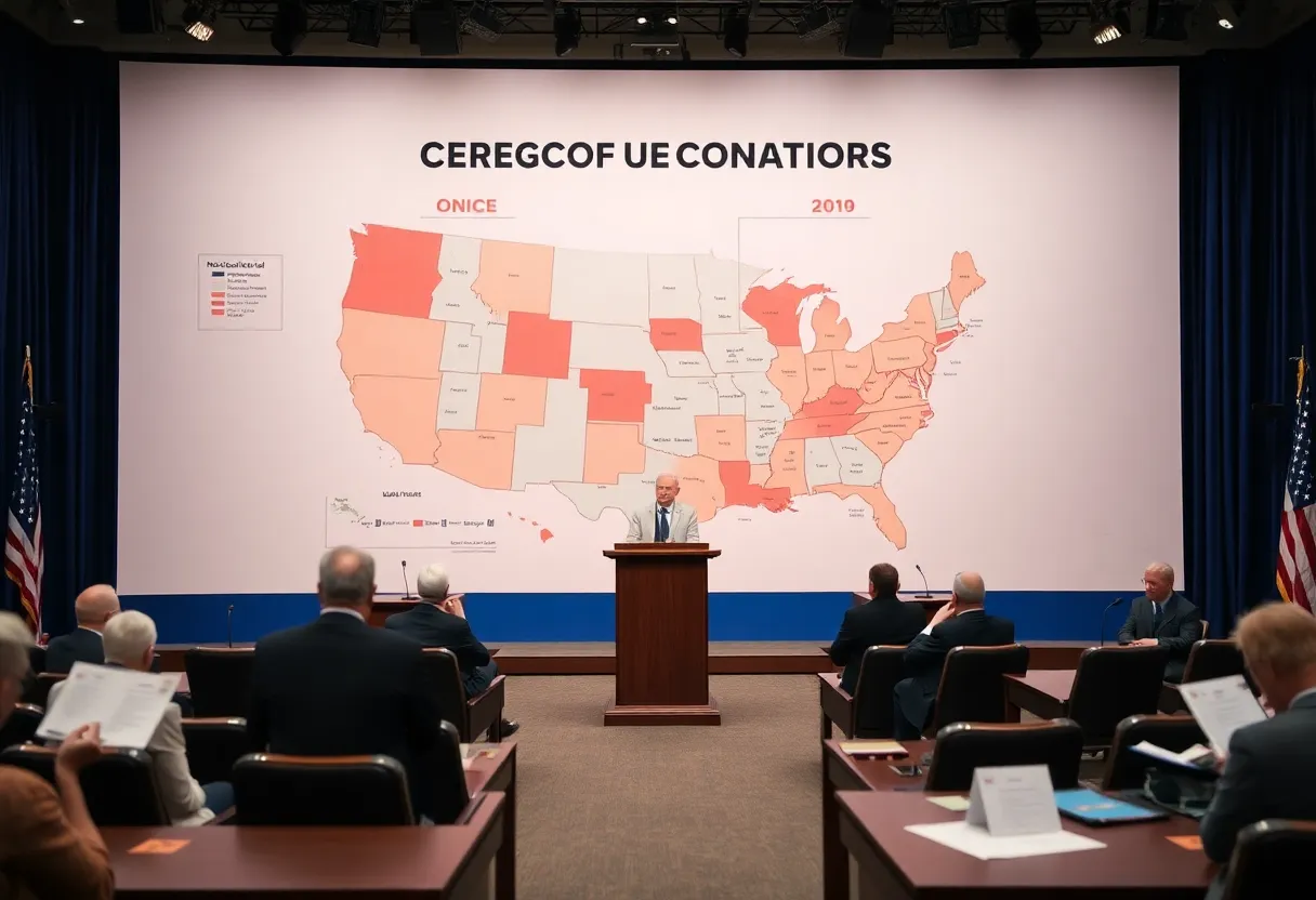 Legislative session discussing redistricting in Indiana