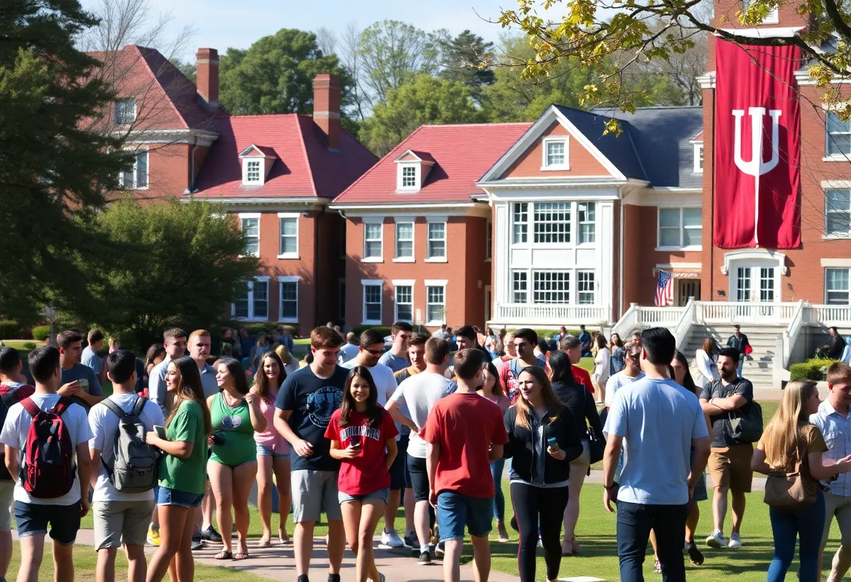 Students participating in fraternity events at Indiana University