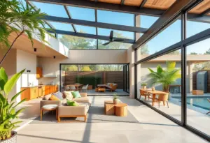 Seamless blend of indoor and outdoor spaces in a modern home