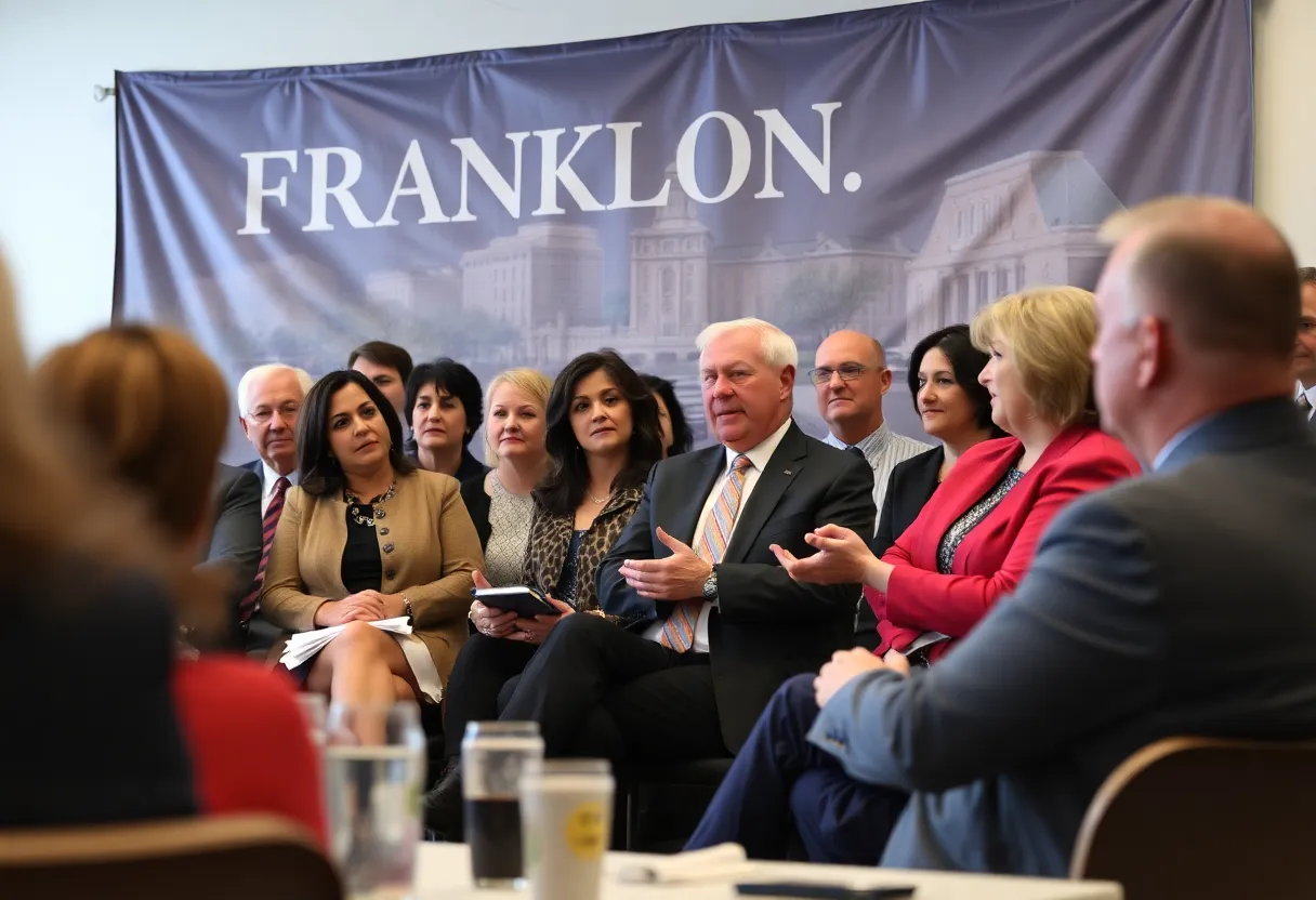 Local lawmakers at a community event in Franklin, Indiana.