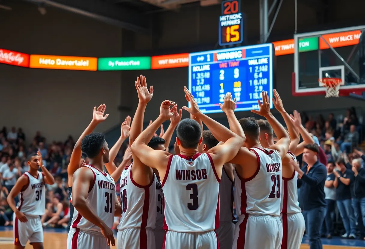 Detroit Pistons celebrating their 13th consecutive win against the Indiana Pacers