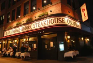 Exterior view of St. Elmo Steak House in Indianapolis