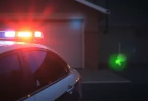 Police car at the scene of a teenage driving incident