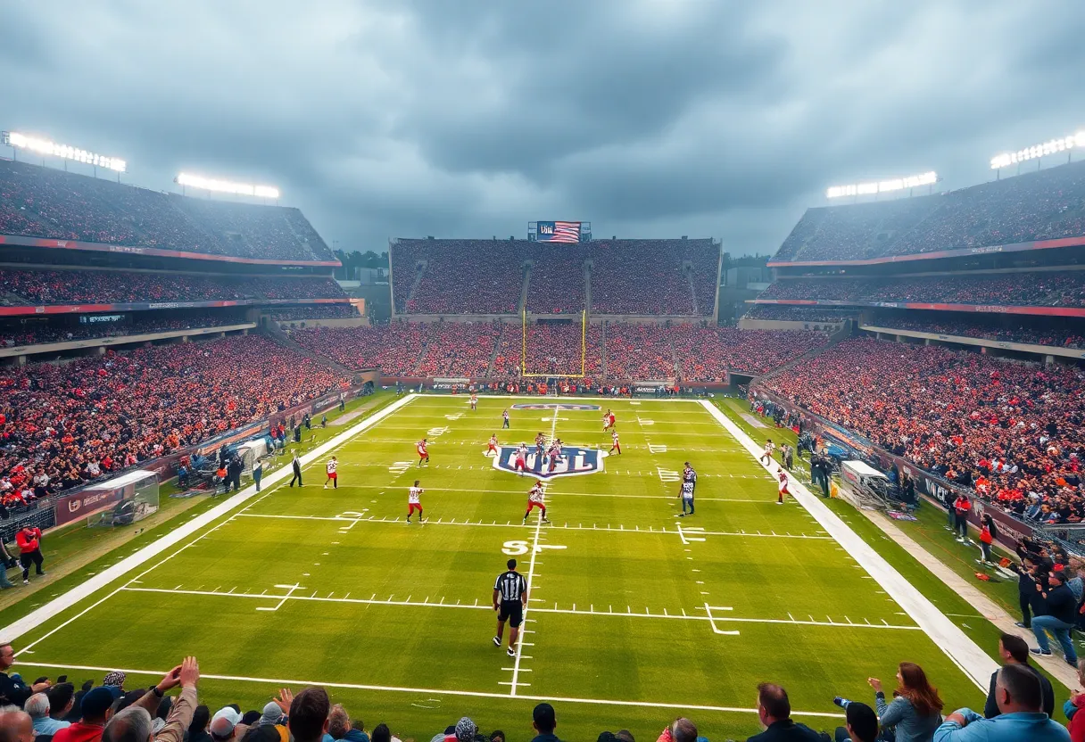 NFL game scene between the Texans and Colts with fans in the stands.
