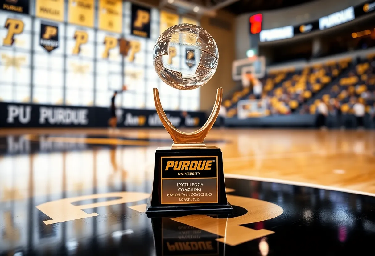Trophy awarded for basketball coaching excellence