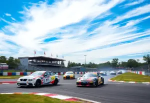 Racing cars at a compact touring series event