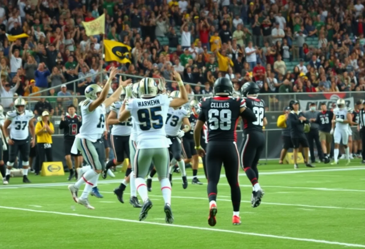 Celebration of the San Francisco 49ers after a victory