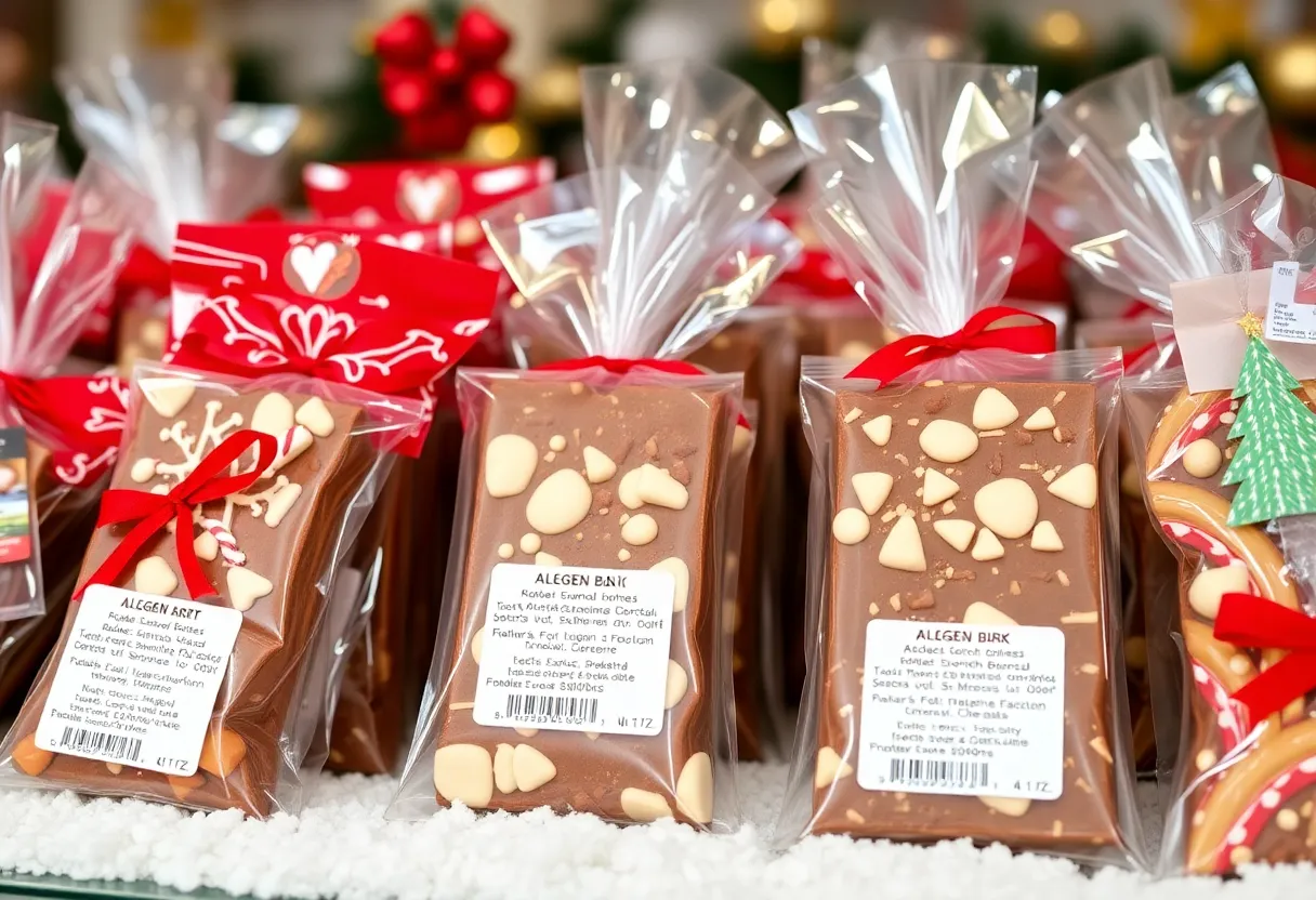 Aldi holiday bark treats with recall warning labels