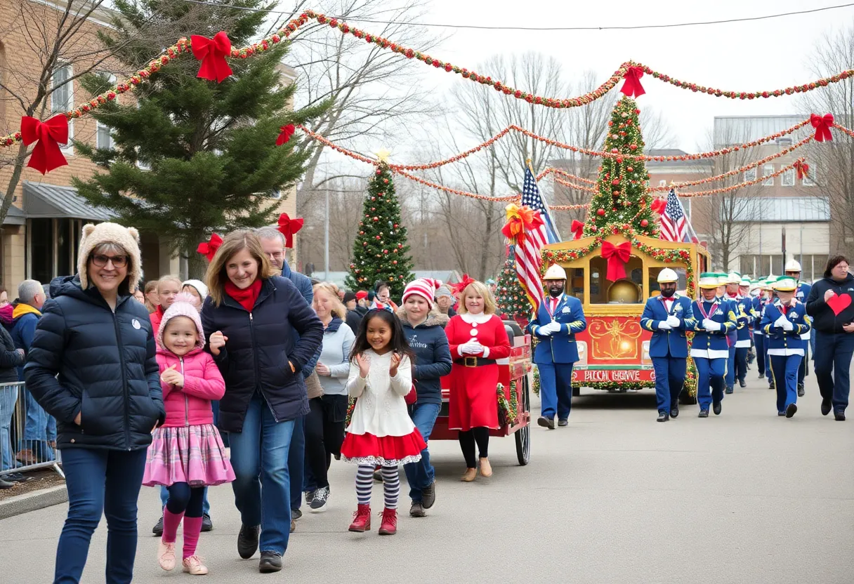 Beech Grove Christmas Parade with festive floats and attendees