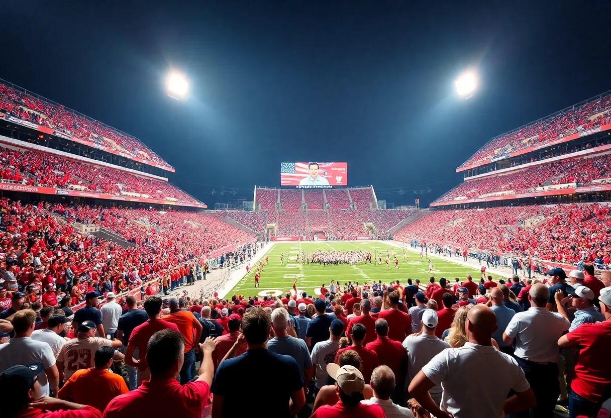 Fans celebrating at the Big Ten Championship Game