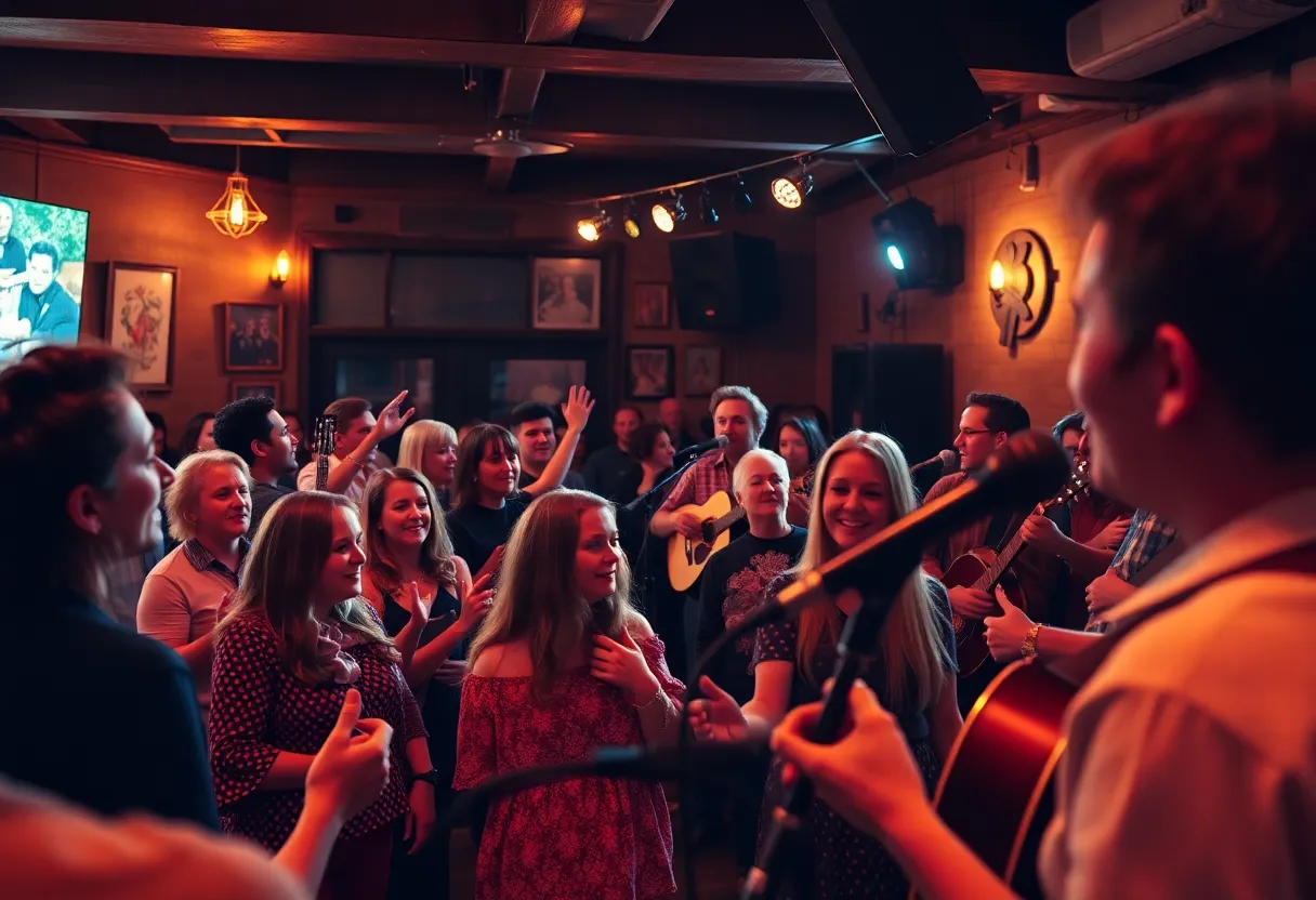 Crowd enjoying live folk music at The Locale in Brownsburg