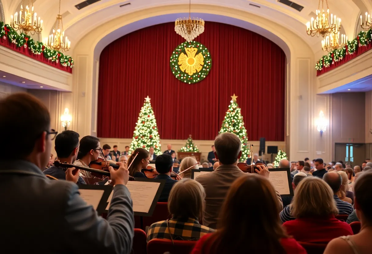 Musicians performing at the Carmel Symphony Orchestra's Holiday Pops concert