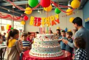 Children's Museum of Indianapolis centennial birthday celebration with families.