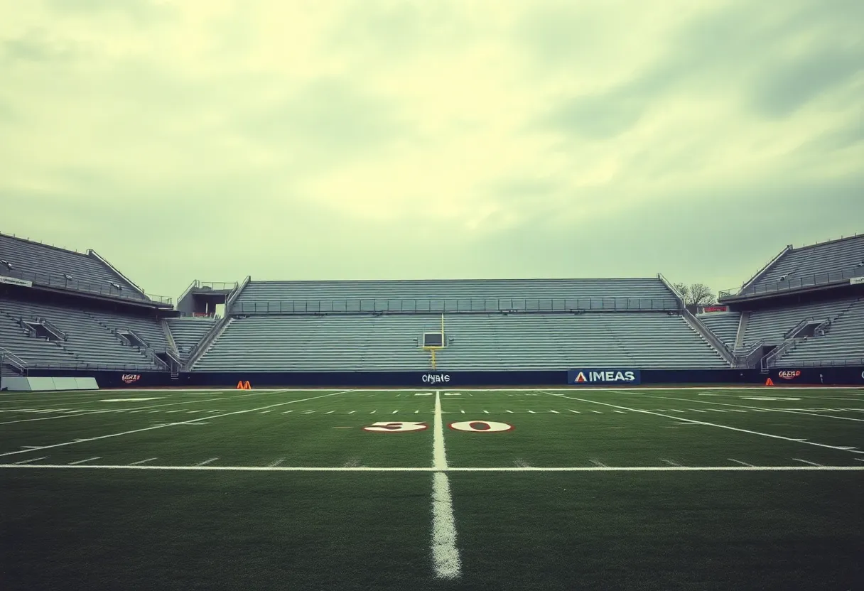 Empty bench of the Indianapolis Colts football team after player injury
