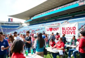 Participants engaging at the Colts Bleed Blue Blood Drive