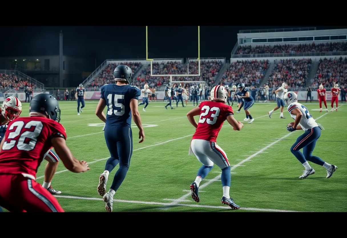 Colts game action on the field during a match.