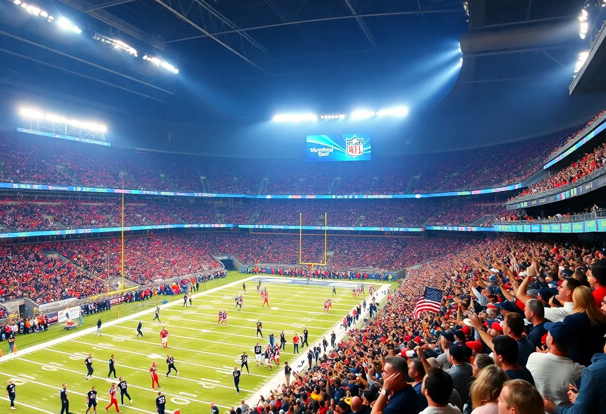 Crowd cheering during an Indianapolis Colts football game at home stadium