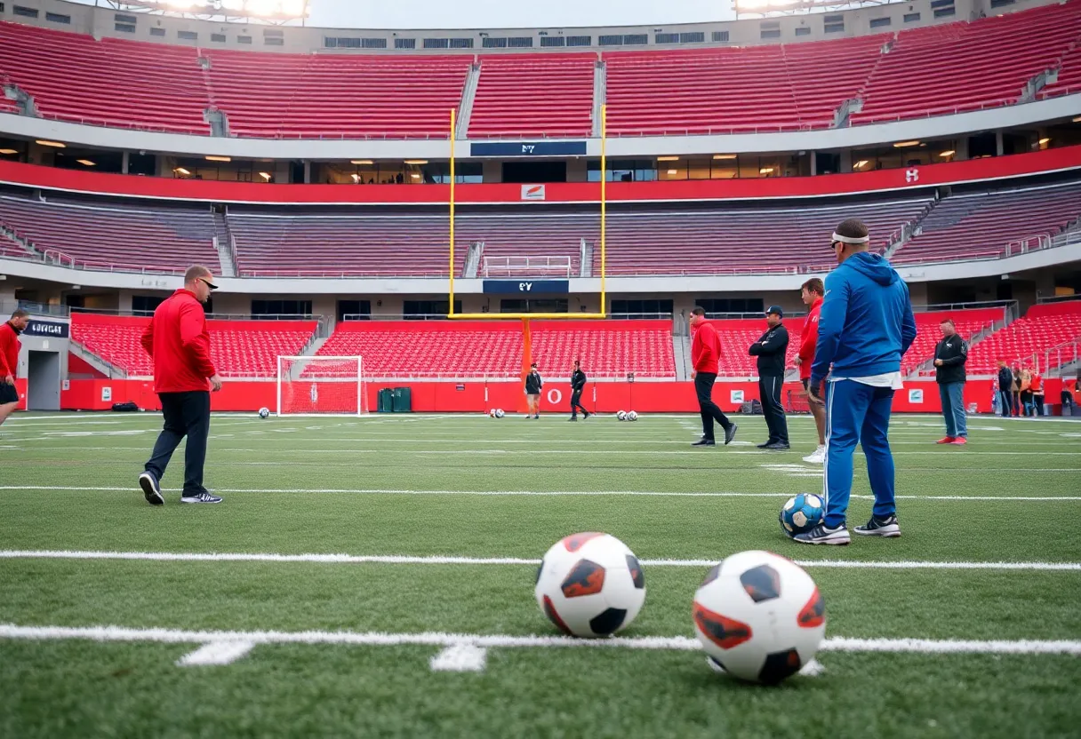 Football field focusing on the special teams area with strategy hints